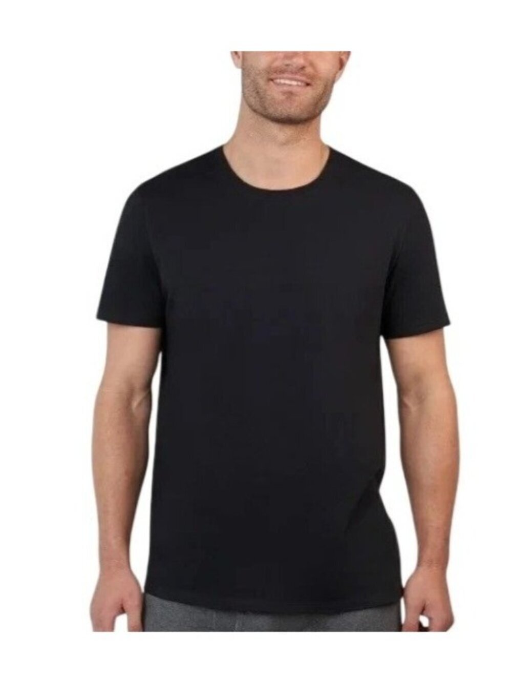 NWT Kirkland Signature Men's M Black Crew Neck T-Shirt 6-Pack 100% Cotton